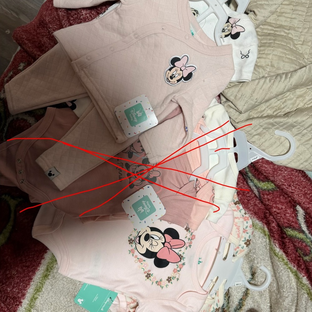 Disney Minnie Mouse Pink and Cream Baby Clothing Set